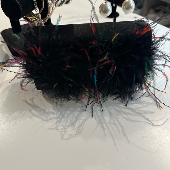 Handbags - Colorful Feathered Clutch